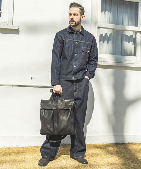 MR.OLIVE E.O.I / IMPERMA-LEATHER / HELMET BAG / ミスターオリーブ インペルマレザー ヘルメットバッグ